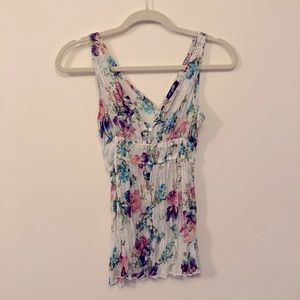 Red Berry • Sheer Floral Tank Top Blouse Summer Top